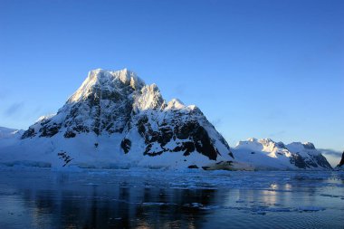 Lemaire Channel just before sunrise in the Antarctic, Antarctic Peninsula clipart