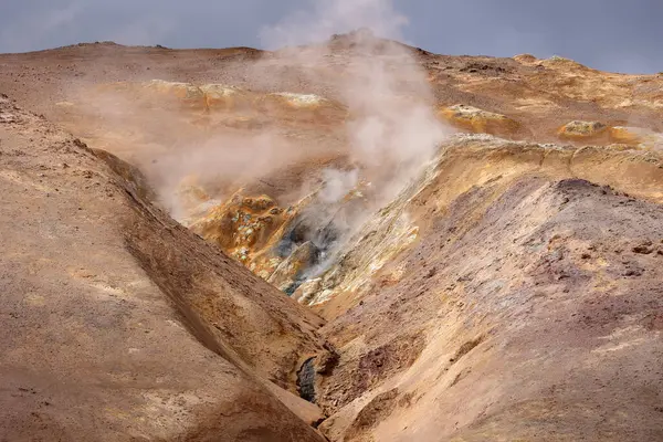 Iceland Myvatn Geothermal Area Its Numerous Hot Springs Krafla Volcanic — Stock Photo, Image