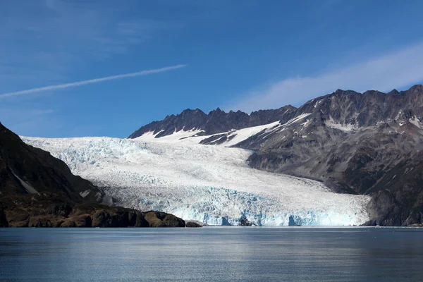 Gletser Aialik Adalah Gletser Taman Nasional Kenai Alaska Mengalir Teluk — Stok Foto