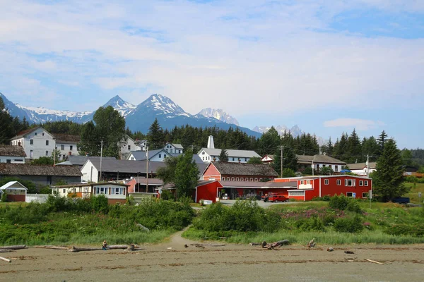 Skyline Pequena Cidade Haines Alasca Estados Unidos — Fotografia de Stock