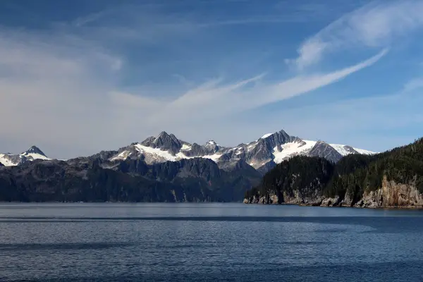 Alaska Landschap Resurrection Bay Achtergrond Bergketen Van Het Kenai Fjorden — Stockfoto