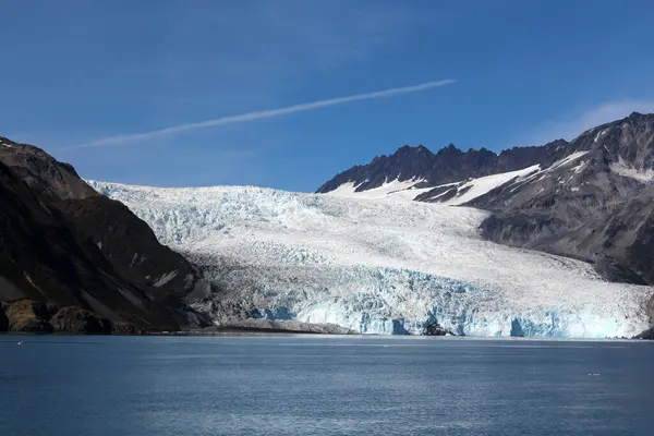 Gletser Aialik Adalah Gletser Taman Nasional Kenai Alaska Mengalir Teluk — Stok Foto