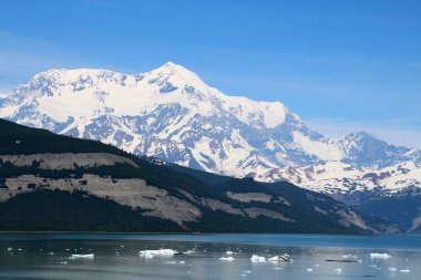 Alaska 'daki Saint Elias Dağı Amerika Birleşik Devletleri' nin Alaska eyaletindeki Icy Körfezi 'nden çekilmiştir.