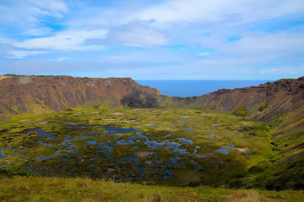 Rano Kao Extinto Vulcão Escudo Sudoeste Ilha Páscoa Rapa Nui — Fotografia de Stock