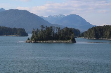 Sitka Sound, Alaska, ABD 'de kıyı manzarası