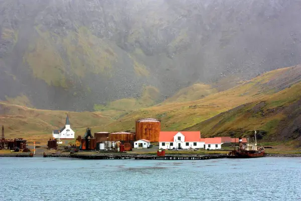 Grytviken Una Estación Ballenera Abandonada Isla Georgia Del Sur Fotos de stock libres de derechos