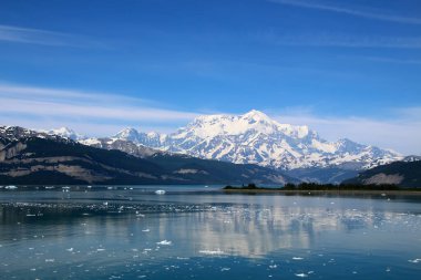 View of Mount Saint Elias in Alaska seen from Icy Bay, United States, North America    clipart
