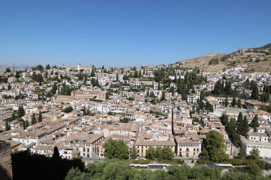 İspanya 'nın Granada kentinin Panorama manzarası, Endülüs, İspanya    