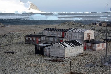 Antarctic Expedition Station Stonington Island, an island northeast of Neny Island in the eastern part of Marguerite Bay, Antarctic Peninsula clipart