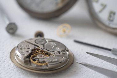 Mekanik saat tamiri, saatçiler atölyesi.
