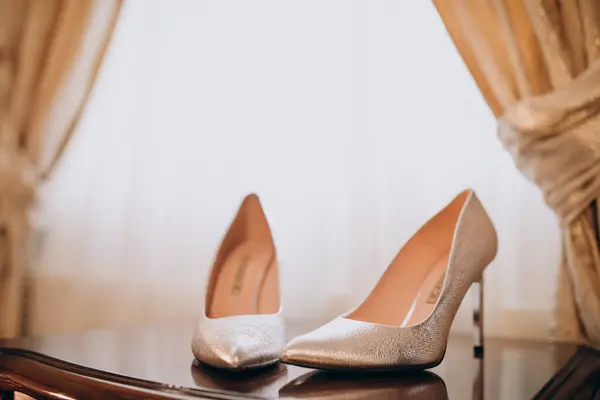 Wedding high heels shoes isolated