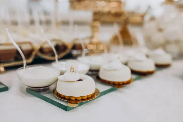 Wedding food tables at a restaurant with decorations