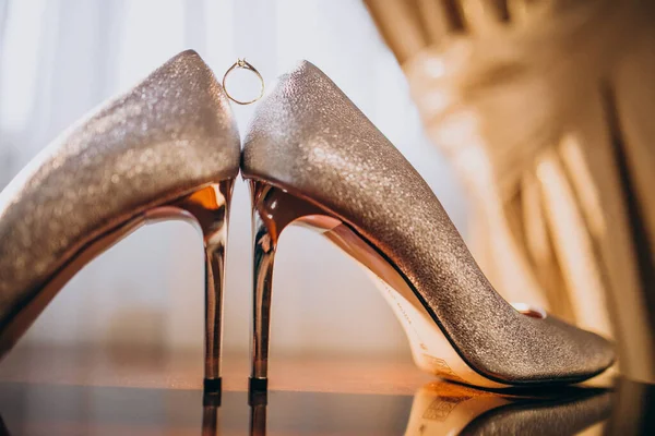 Wedding high heels shoes isolated
