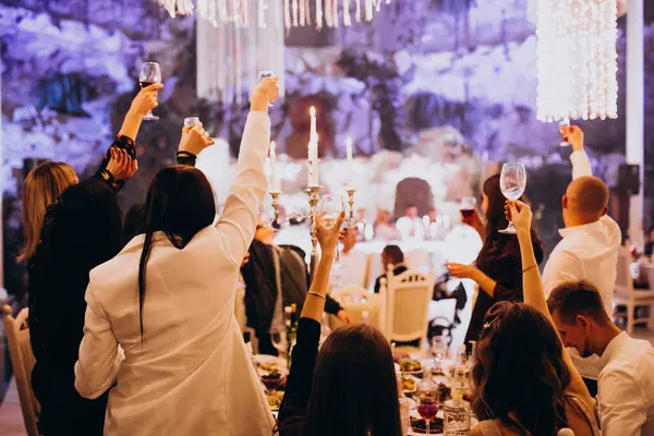 Menschen Haben Spaß Hochzeitssaal — Stockfoto