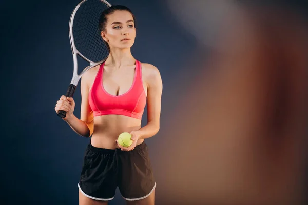 Mladá Žena Tenista Izolovaný Studiu — Stock fotografie