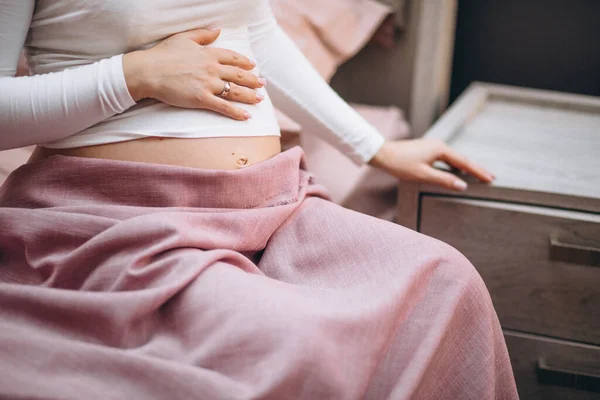 Young Pregnant Woman Having Toxicosis First Trimester — Stock Photo, Image