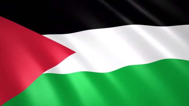 Bandeira Flutuante Palestina Ilustração Perfeitamente Animada — Vídeo de Stock