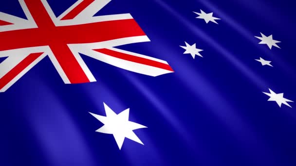 澳大利亚飘扬的国旗 3D无缝动画插图 — 图库视频影像