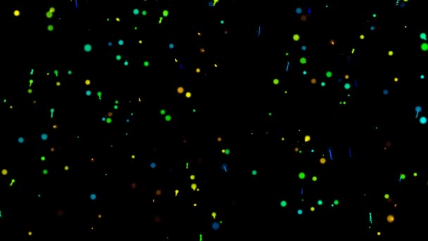 Gökyüzüne Doğru Yükselen Renkli Balonlar Siyah Ekran — Stok video