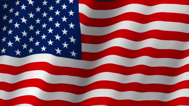 Bandera Nacional Americana Bandera Nacional Los Estados Unidos Ondeando Bandera — Vídeo de stock