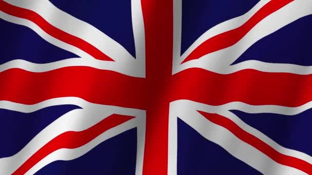 イギリスの国旗 イギリスの国旗3D イギリスの国旗 風で波動するビデオ — ストック動画