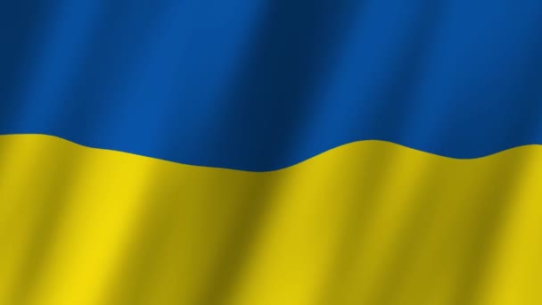 乌克兰国旗 国家3D乌克兰国旗飘扬 乌克兰国旗视频在风中飘扬 — 图库视频影像