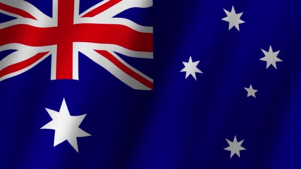 Australiska Flaggan Nationell Australien Flagga Viftar Flagga Australien Film Viftar — Stockvideo
