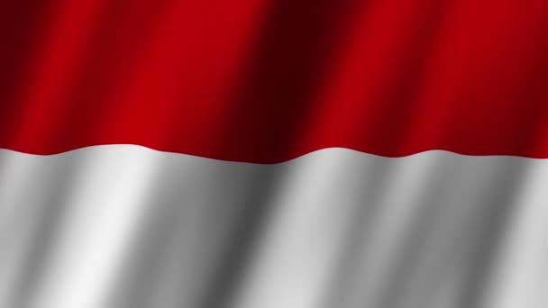 Indonesien Flagga Nationell Indonesien Flagga Viftar Flagga Indonesien Video Vinkar — Stockvideo