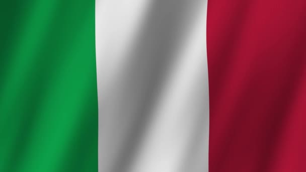 イタリア国旗 イタリア国旗3D イタリアのフラッグビデオが風に揺れている イタリアの三色旗 — ストック動画