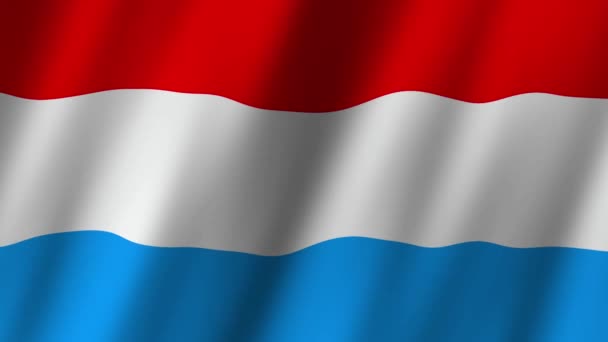 Flaga Narodowa Luksemburga Flaga Narodowa Luksemburg Macha Flaga Luksemburga Materiał — Wideo stockowe