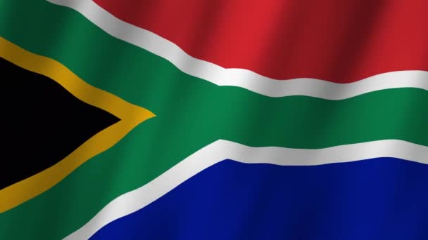 Südafrikanische Flagge Südafrikas Nationalflagge Wird Geschwenkt Die Südafrikanische Flagge Weht — Stockvideo