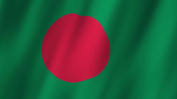 Bangladéšská Vlajka Národní Bangladéšská Vlajka Vlajka Bangladéšského Videa Vlnícího Větru — Stock video