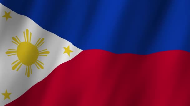 Filipinler Bayrağı Ulusal Filipinler Bayrağı Dalgalanıyor Filipinler Bayrağı Rüzgarda Sallanan — Stok video