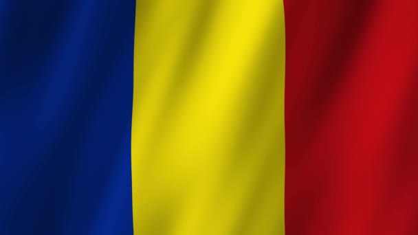 Roménia Bandeira Bandeira Nacional Roménia Acenando Bandeira Romênia Vídeo Acenando — Vídeo de Stock