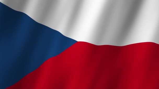 Bandeira República Checa Bandeira Nacional República Checa Acenando Bandeira República — Vídeo de Stock