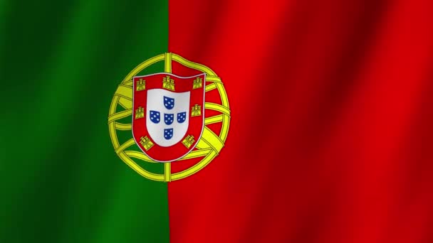 Portugals Flagg Nationell Portugal Flagga Viftar Flagga Portugal Video Vinkar — Stockvideo