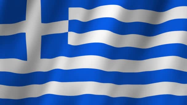 Greklands Flagga Nationell Grekland Flagga Vinka Flagga Grekland Video Vinkar — Stockvideo