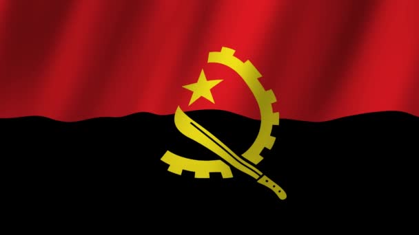 Bandeira Angola Bandeira Nacional Angola Acenando Bandeira Angola Filmagem Vídeo — Vídeo de Stock