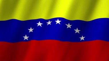 Venezuela Bayrağı. Ulusal 3d Venezuela bayrağı dalgalanıyor. Venezuela 'nın rüzgarda dalgalanan görüntülerinin bayrağı. Venezuela 4K Canlandırması Bayrağı