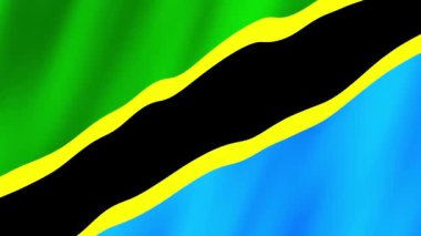 Tanzanya Bayrağı. Ulusal 3d Tanzanya bayrağı dalgalanıyor. Tanzanya bayrağı rüzgarda sallanan video kaydı. Tanzanya Bayrağı 4K Canlandırma