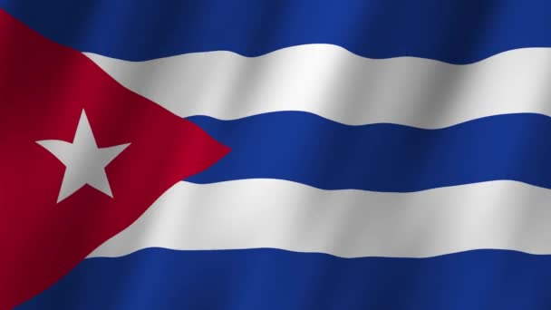 Kuba Flagge Die Kubanische Nationalflagge Weht Die Flagge Kubas Weht — Stockvideo