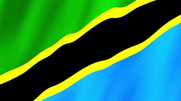 Flaga Tanzanii Narodowa Flaga Tanzanii Macha Flaga Tanzanii Materiał Wideo — Wideo stockowe