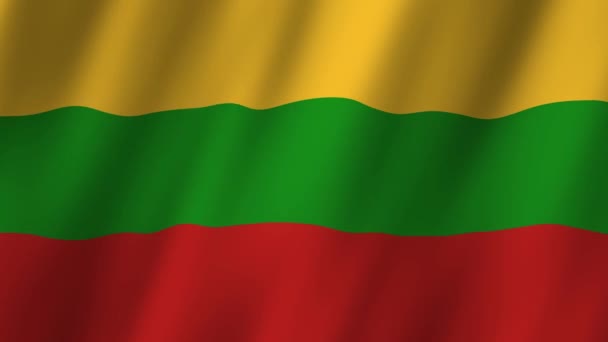 Litevská Vlajka Národní Litva Vlajka Mává Vlajka Videa Litvy Vlnící — Stock video