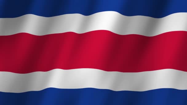 哥斯达黎加国旗 国家3D哥斯达黎加国旗飘扬 哥斯达黎加国旗视频在风中飘扬 哥斯达黎加国旗4K动画 — 图库视频影像