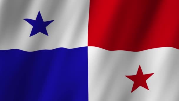 Панамский Флаг Третий Национальный Флаг Панамы Видео Флагом Панамы Размахивающее — стоковое видео