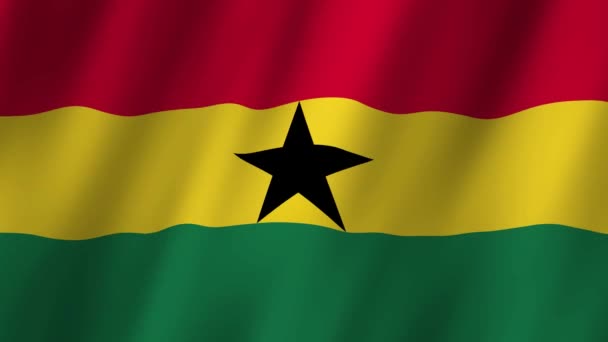 Bandera Ghana Bandera Nacional Ghana Ondeando Vídeo Bandera Ghana Ondeando — Vídeos de Stock