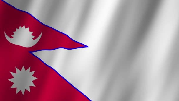 Bandiera Nepal Nazionale Nepal Bandiera Sventola Video Della Bandiera Del — Video Stock