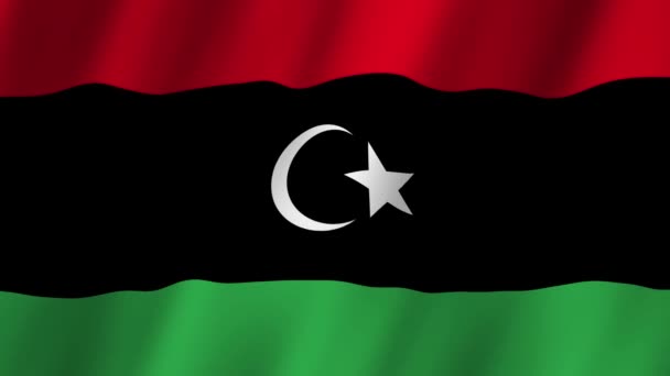 Прапор Лівії Національний Прапор Лівії Махав Прапор Лівії Кадри Відео — стокове відео