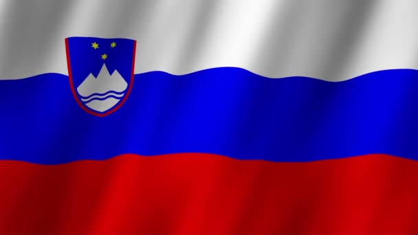 Eslovénia Bandeira Bandeira Nacional Eslovénia Acenando Bandeira Eslovénia Animation — Vídeo de Stock