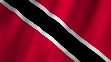 Trinidad ve Tobago bayrağı. Ulusal 3D Trinidad ve Tobago bayrağı dalgalanıyor. Trinidad ve Tobago 'nun rüzgarda sallanan video görüntüleri. Trinidad ve Tobago 4K Animasyon Bayrağı